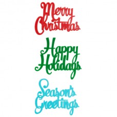 "Merry Christmas", "Happy Holidays", "Season's Greetings" Layons