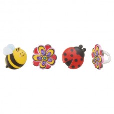 Ladybug, Bee, Flower Rings