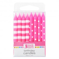 Pink Stipes and Dots Candle