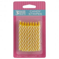 Yellow Candy Spiral Stripe Candle