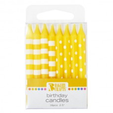 Yellow Stripes and Dots Candle