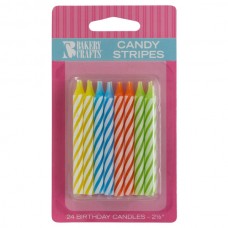 Neon Assortment Candy Spiral Stripe Candle