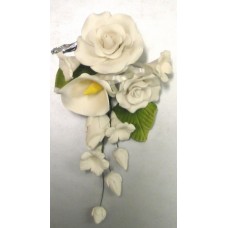 Medium Tea Rose & Calla Lily Sprays - White